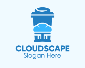 Cloudy - Blue Cloud Drinking Cup logo design