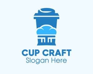 Blue Cloud Drinking Cup logo design