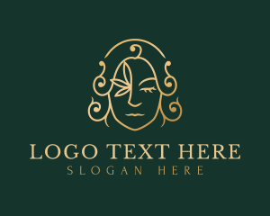 Golden Floral Woman Logo