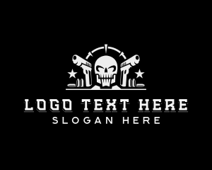 Bullet - Mercenary Skull Pistol logo design