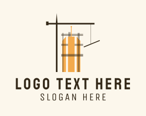 Urban Planner - Skyscraper Construction Crane logo design