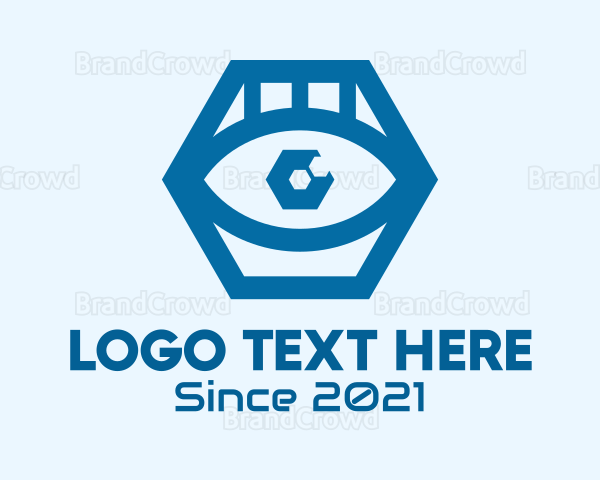 Blue Hexagon Eye Logo
