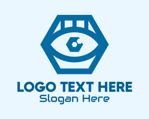 Blue Hexagon Eye  Logo