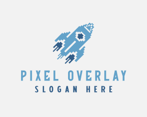 Rocket Ship Pixel App logo design