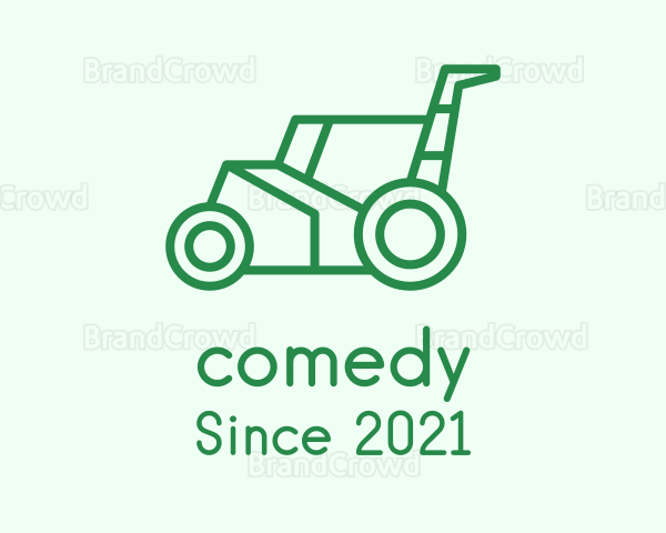 Green Lawn Mower Logo