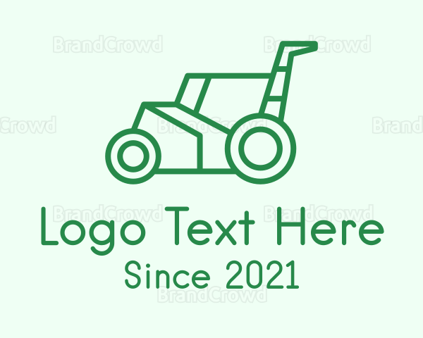 Green Lawn Mower Logo