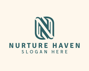 Organic Wellness Spa Letter N logo design