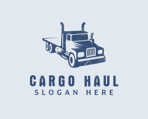 Flatbed Truck Logistics logo design