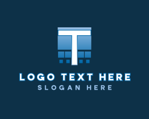 Pixelated Letter T logo design