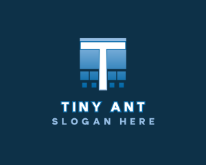 Pixelated Letter T logo design