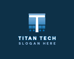 Pixelated Letter T logo design