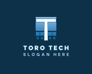 Pixelated Letter T logo design