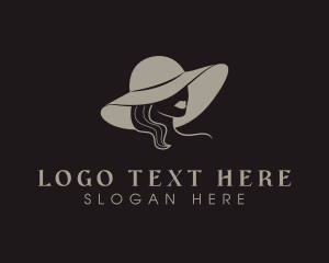 Floppy Hat - Feminine Fashion Hat logo design