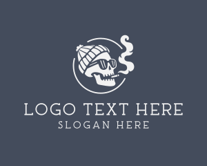 Skull Beanie Smoking Logo