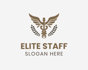 Caduceus Staff Hospital logo design