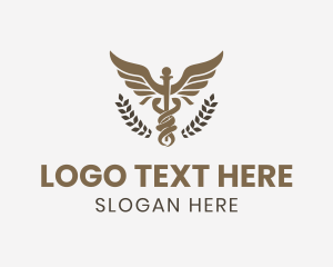 Caduceus Staff Hospital logo design