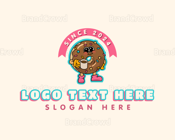 Cute Donut Cartoon Logo