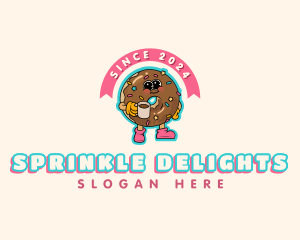 Cute Donut Cartoon logo design