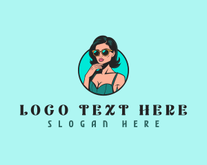 Grooming - Glamorous Sunglasses Lady logo design