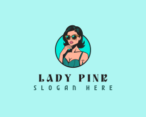 Glamorous Sunglasses Lady logo design