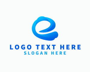 Software - Media Ribbon Wave Letter E logo design