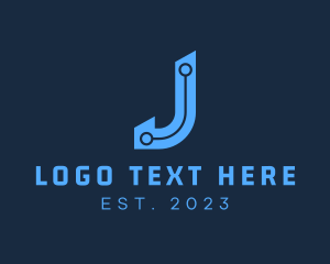 Blue - Software App Letter J logo design