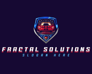 Shield Race Car logo design