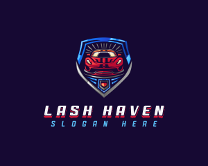 Shield Race Car logo design