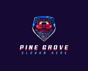 Shield Race Car logo design