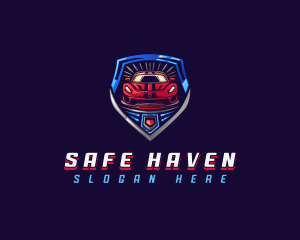 Shield Race Car logo design