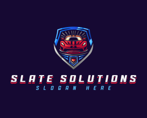 Shield Race Car logo design