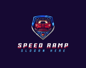 Shield Race Car logo design