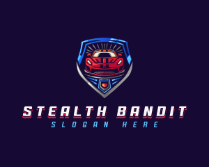 Shield Race Car logo design