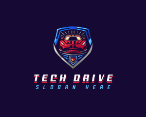 Shield Race Car logo design