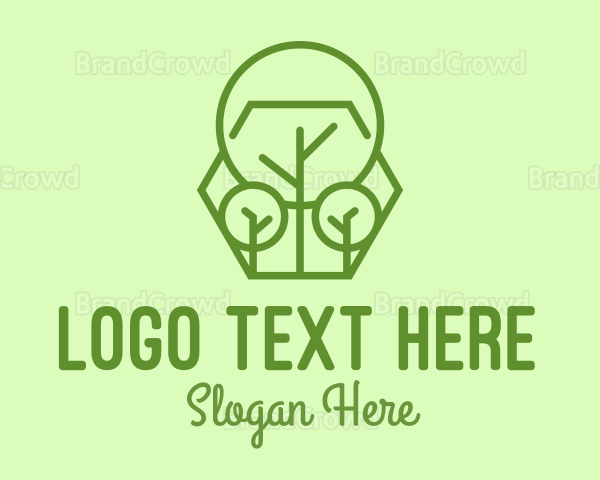 Geometric Plant Linear Logo