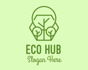 Ecosystem - Geometric Plant Linear logo design