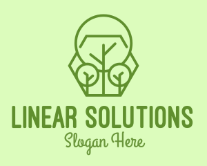 Geometric Plant Linear logo design