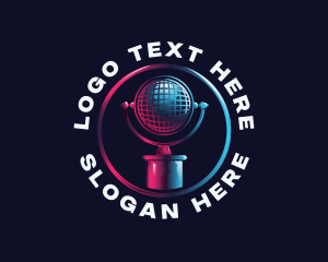 Record - Audio Microphone Podcast logo design