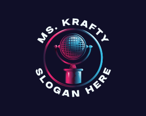 Broadcaster - Audio Microphone Podcast logo design