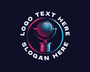 Broadcasting - Audio Microphone Podcast logo design