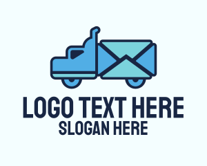 Logistics - Blue Mail Truck logo design