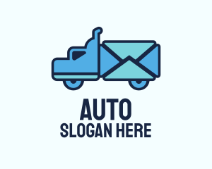 Blue Mail Truck Logo