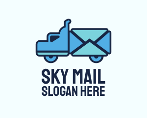 Blue Mail Truck logo design