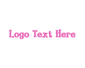 Lady - Pink Joyful Wordmark logo design