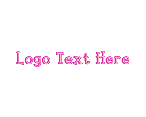 Cute - Pink Joyful Wordmark logo design