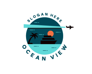 Cruise Airplane Travel logo design