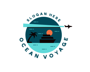 Cruise Airplane Travel logo design