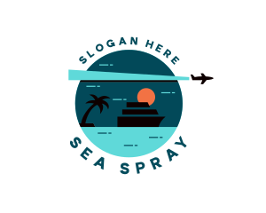 Cruise Airplane Travel logo design