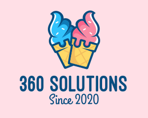 Pink Blue Ice Cream logo design