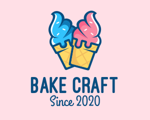 Pink Blue Ice Cream logo design